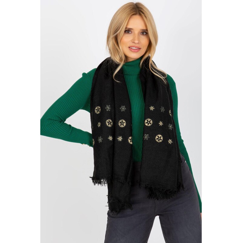 MladaModa Dámsky šál so vzormi model 502151 čierny 65842697