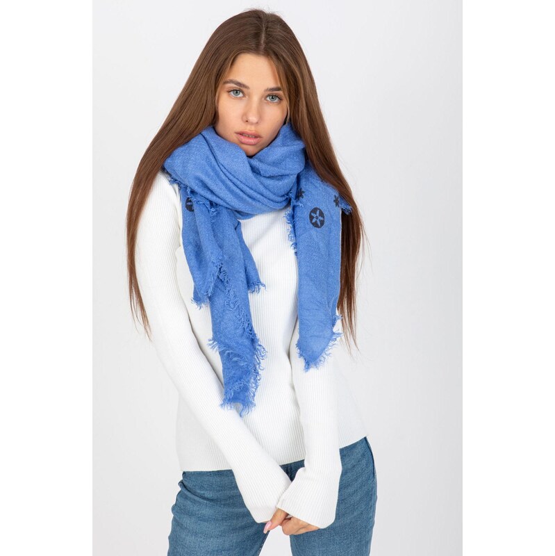 MladaModa Dámsky šál so vzormi model 502151 farba džínsová 65842703