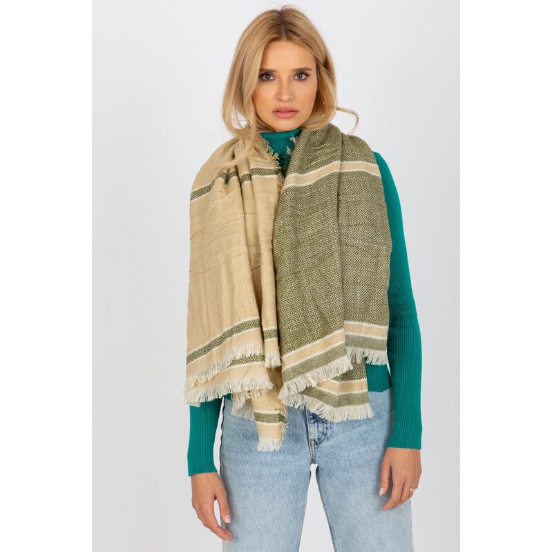 MladaModa Hrejivý vzorovaný šál model 01177 béžový 65842719