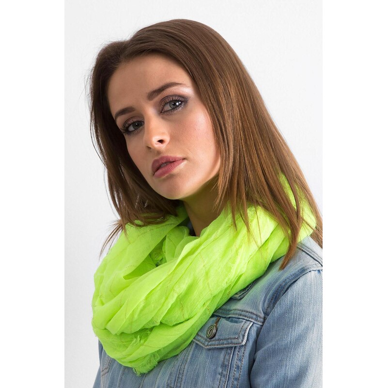 MladaModa Viskózová šatka prešívaná lesklou niťou model 85834 neónovo 65842762