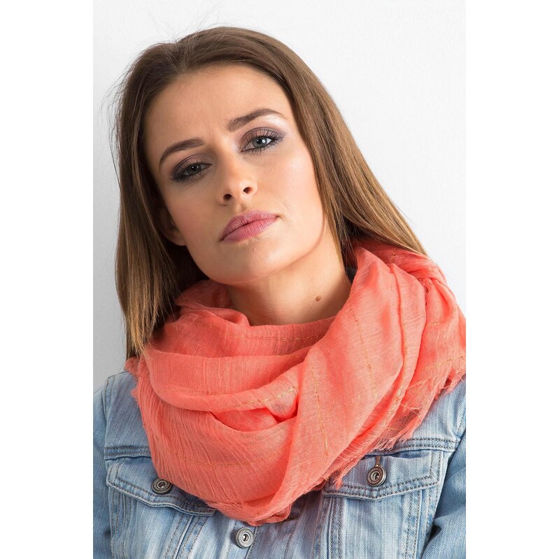 MladaModa Viskózová šatka prešívaná lesklou niťou model 85834 koralová 65842764