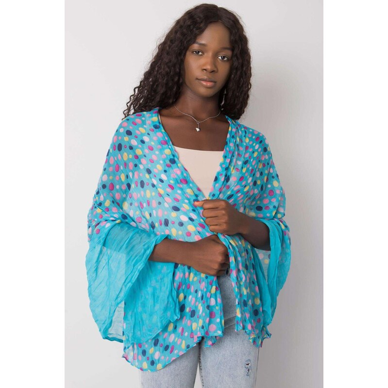 MladaModa Bodkovaná viskózová šatka model CH2114 svetlomodrá 65842768