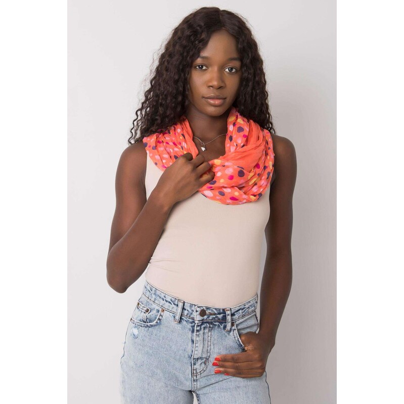 MladaModa Bodkovaná viskózová šatka model CH2114 oranžová 65842774