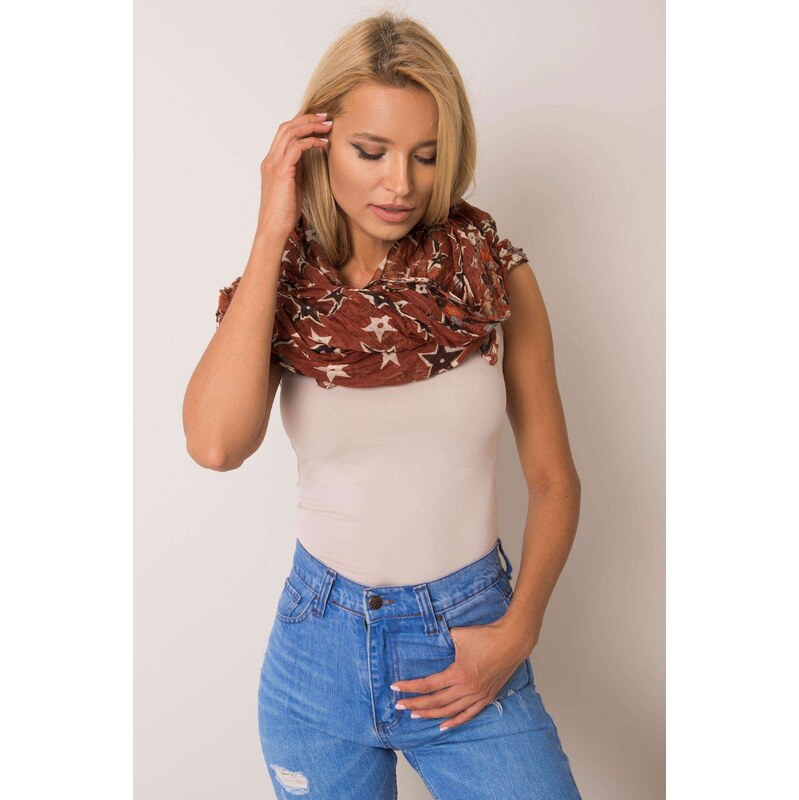 MladaModa Dámska šatka s kvetinovým vzorom model 16089 hnedá 65842848