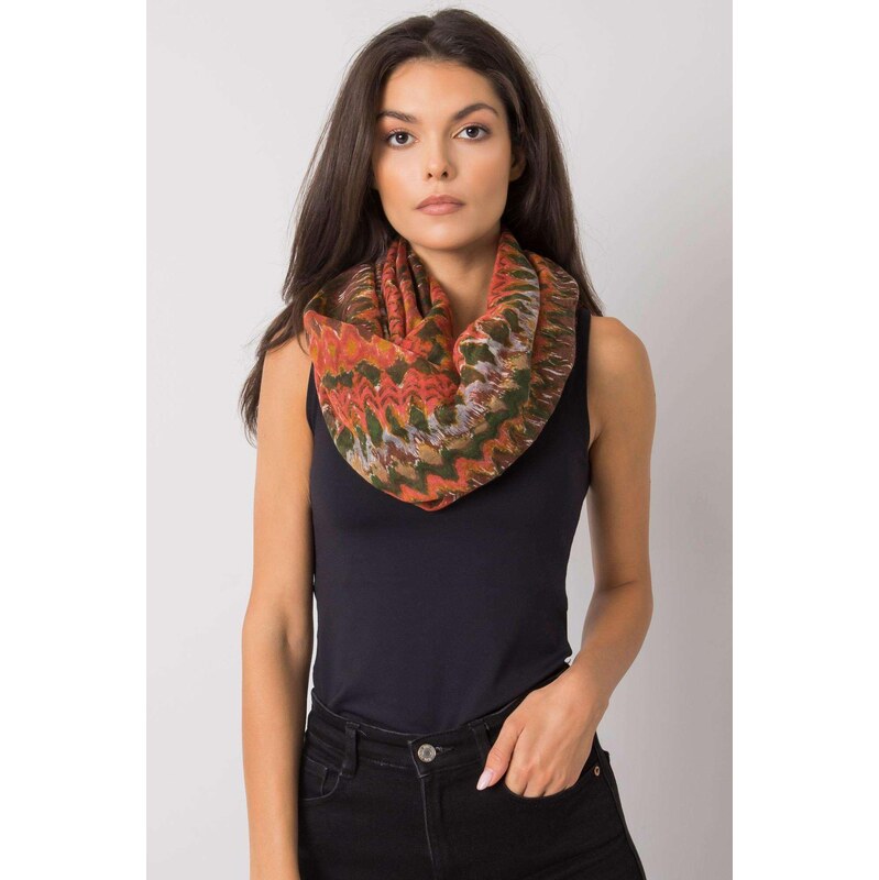 MladaModa Vzorovaná viskózová šatka model 106016 oranžová 65842876