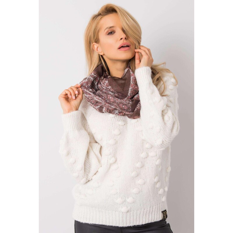 MladaModa Vzorovaná viskózová šatka model 106011 hnedá 65842878