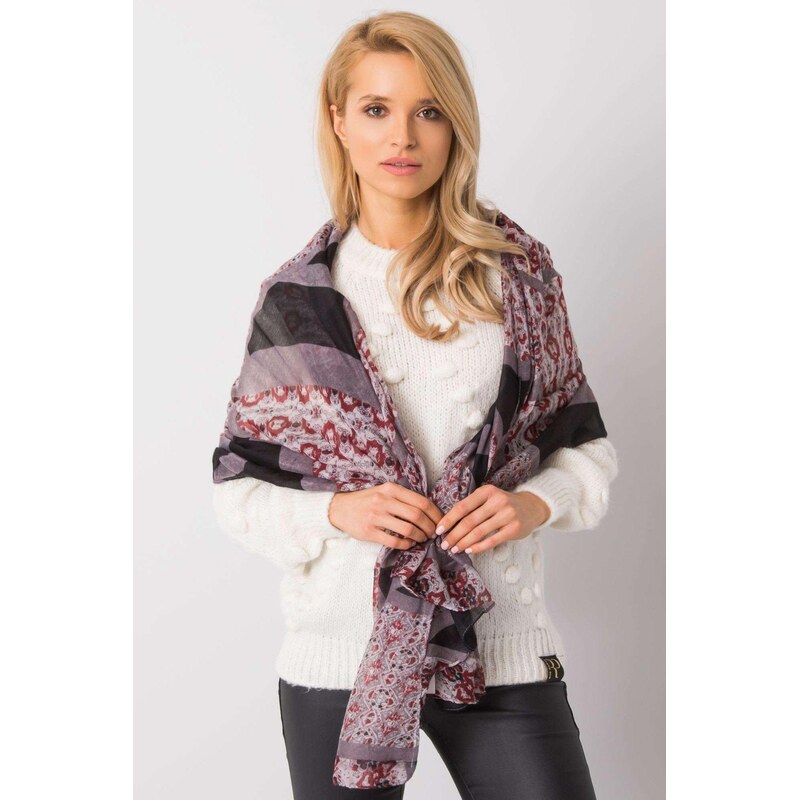 MladaModa Vzorovaná viskózová šatka model 106011 grafitová 65842880