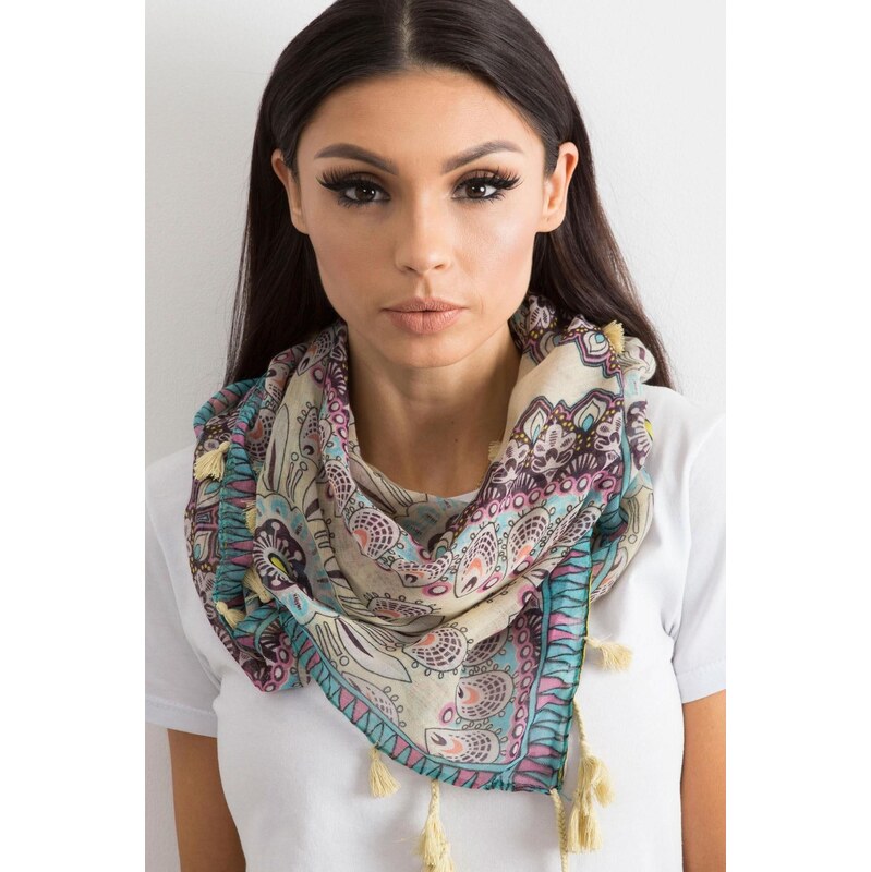 MladaModa Dámska šatka s etnickým vzorom a strapcami model CH7133 65842908