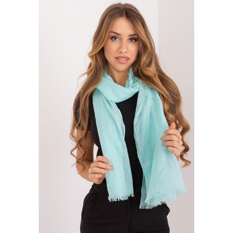 MladaModa Viskózová šatka s kamienkami model 23022 svetlomodrá 65842924