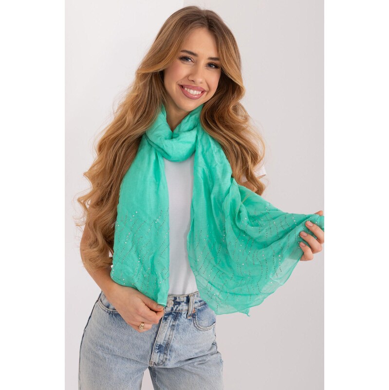 MladaModa Viskózová šatka s kamienkami model 16545 mentolová 65842928