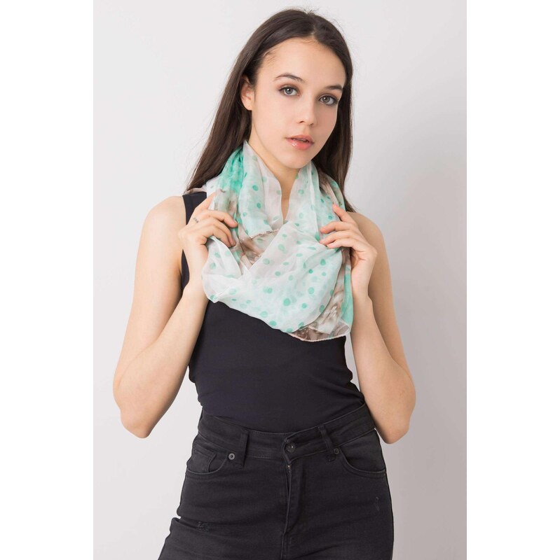 MladaModa Vzorovaná šatka s bodkami model D866 zelená 65842954