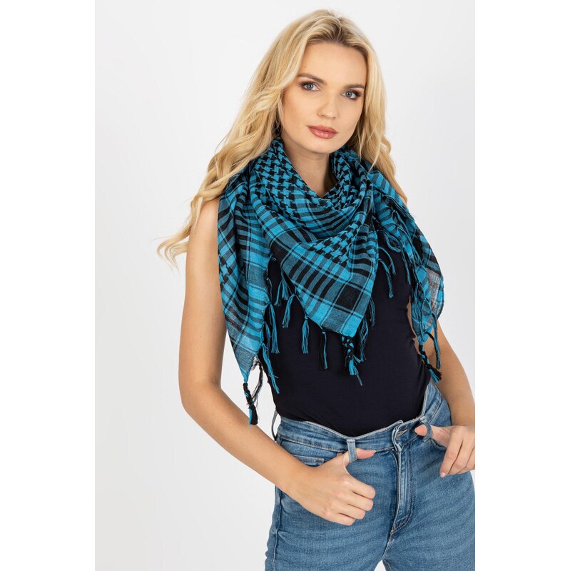 MladaModa Šatka arafatka so strapcami model CHFT37 svetlomodrá 65842961