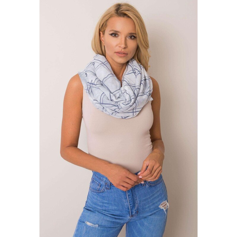 MladaModa Károvaná viskózová šatka model CH7726 šedá 65842969