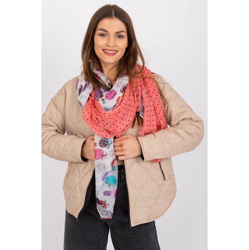 MladaModa Dámska vzorovaná šatka model CH1801 koralová 65843016