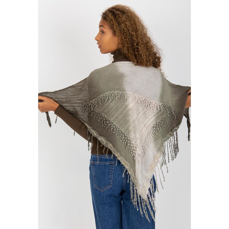 MladaModa Mušelínová šatka s vrkočmi model 41168 zelená 65843054