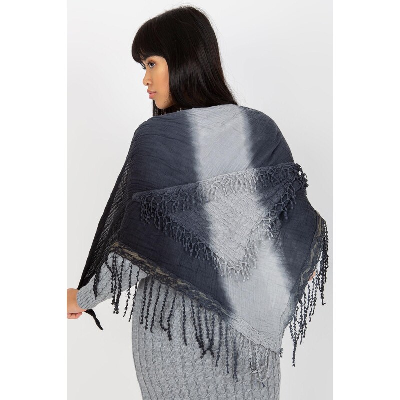 MladaModa Mušelínová šatka s vrkočmi model 41168 farba námornícka 65843053