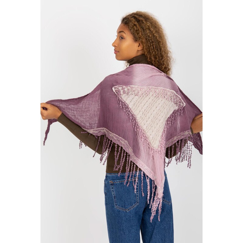 MladaModa Mušelínová šatka s vrkočmi model 41168 fialová 65843055