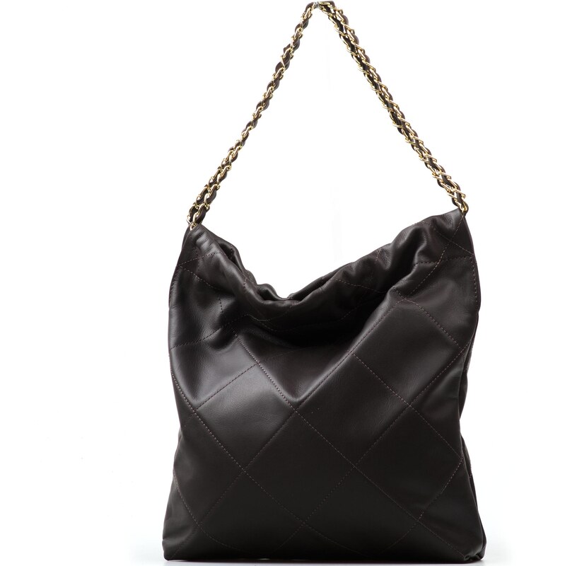 Blaire Kožená prešívaná kabelka Susanna hnedá 65843117