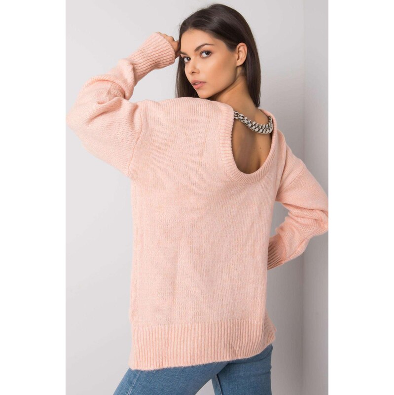 MladaModa Sveter Vermillion s retiazkou vzadu pudrovo ružový 65849611