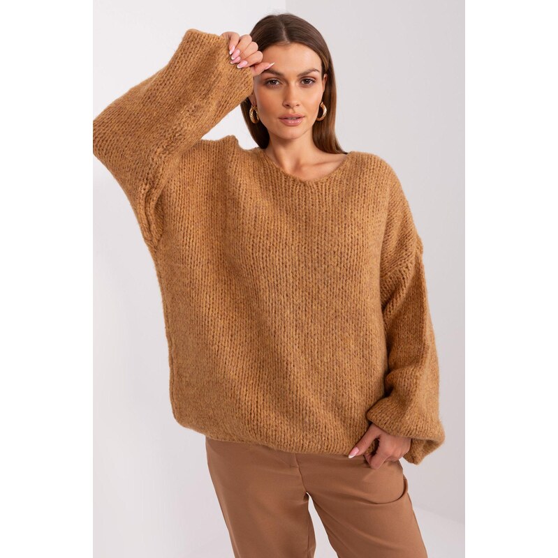 MladaModa Oversize sveter model 02010 farba camel 65849871