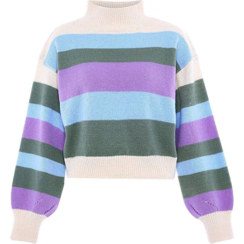 Libbi Sveter piesková / azúrová / tmavozelená / fialová 65869084