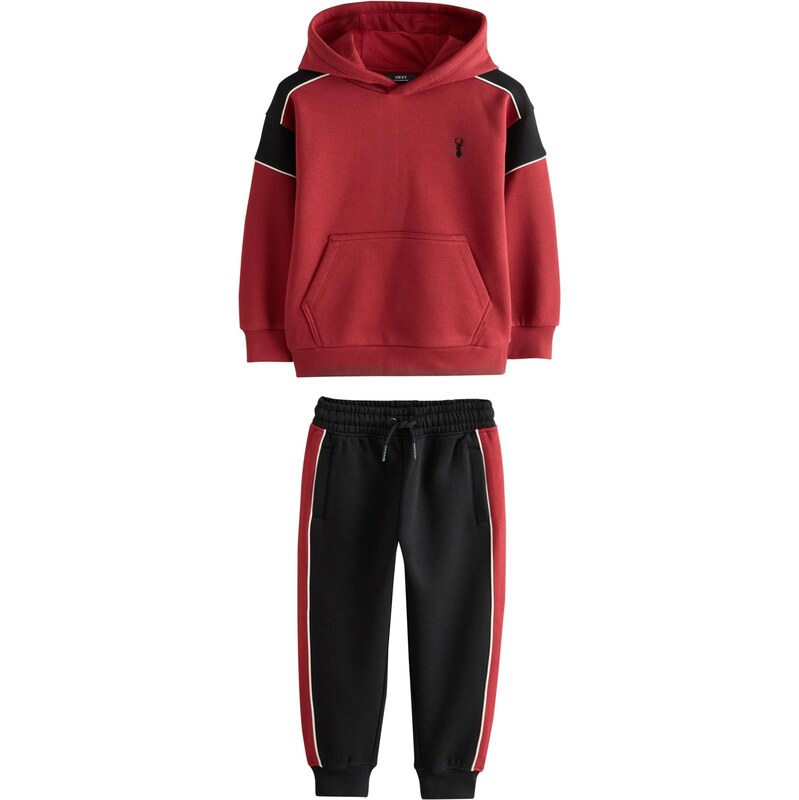 Next Joggingová súprava tmavočervená / čierna / biela 65889013