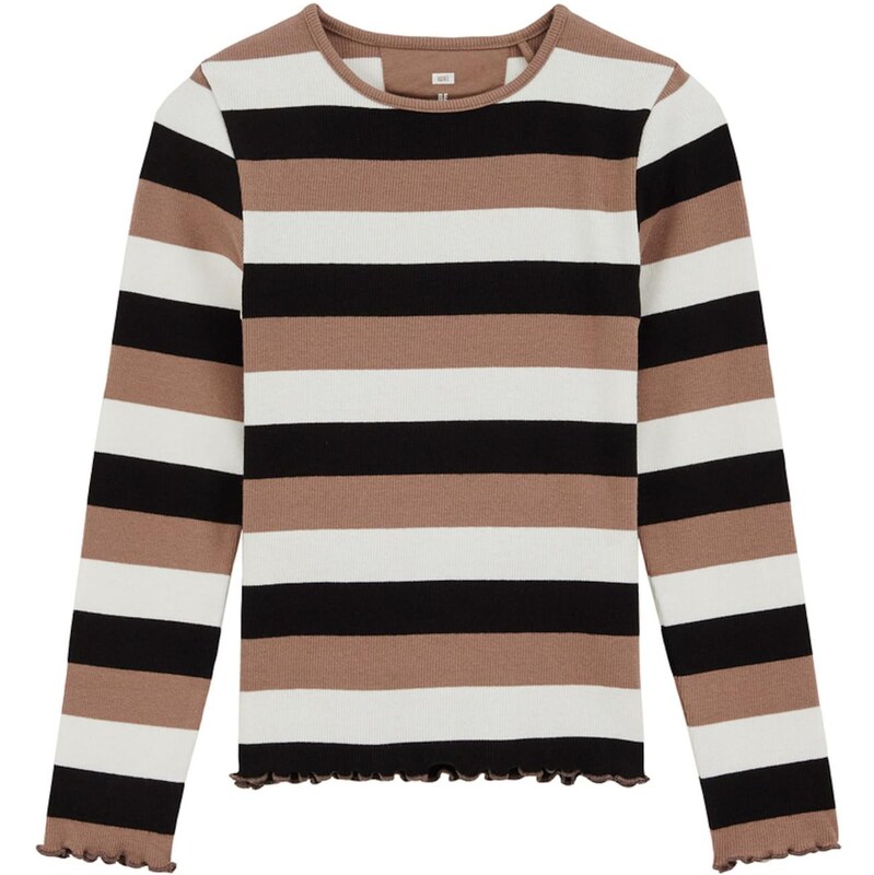 WE Fashion Tričko farba ťavej srsti / čierna / biela 65887118