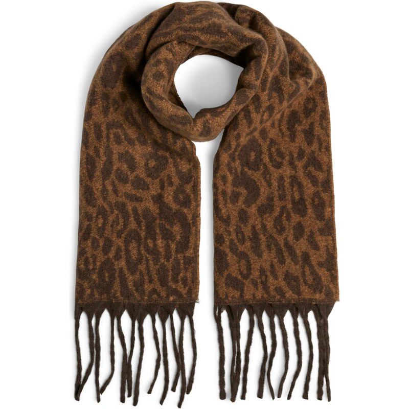 PIECES Šál PCNAYA hnedá / tmavohnedá 65890718