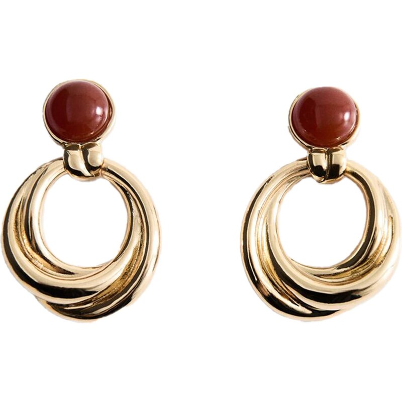 MANGO Náušnice SALOME hrdzavohnedá / zlatá 65887198