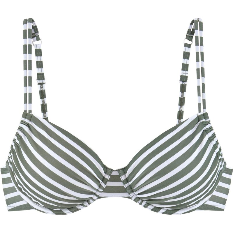VENICE BEACH Bikinový top Summer tmavozelená / biela 54279545