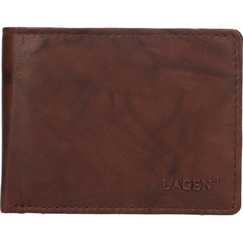 Pánska kožená peňaženka Lagen Samel - tmavo hnedá 66061898