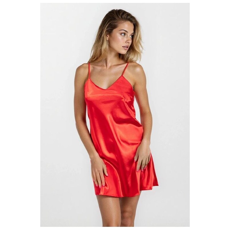 DKaren Saténová nočná košieľka Karen červená 5536116