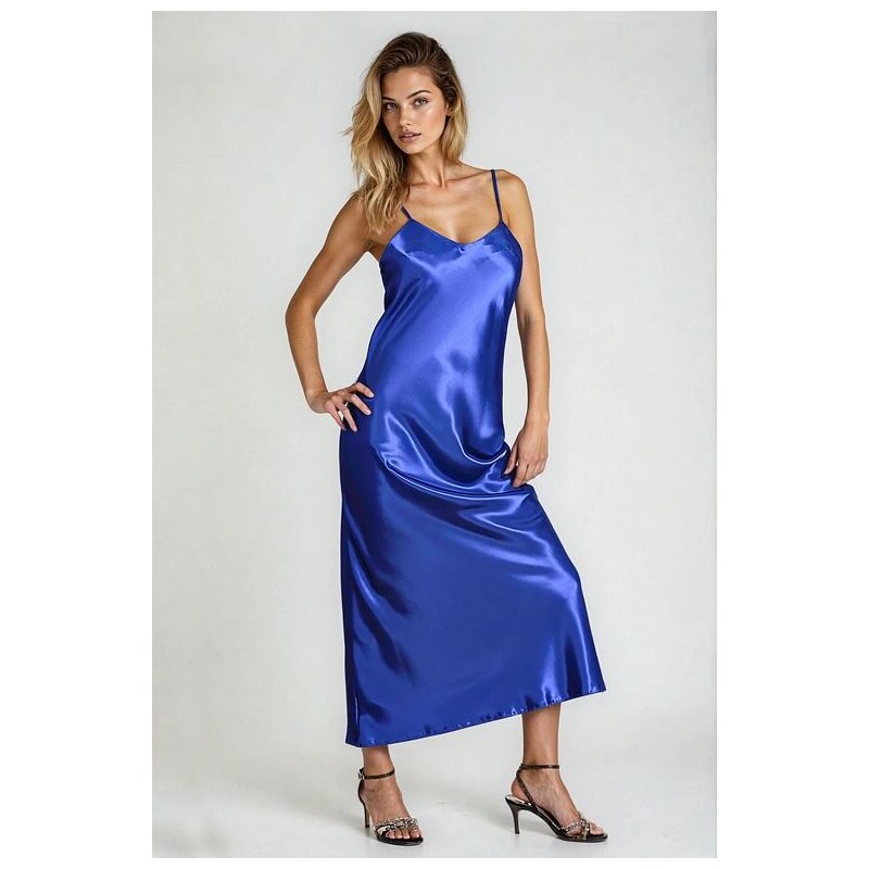 DKaren Saténová košieľka Iga modrá 5536544