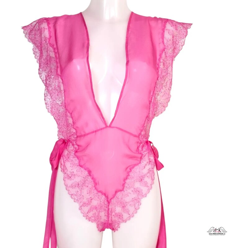 Agent Provocateur Hedvábné Body Willa Teddy Pink 65202641