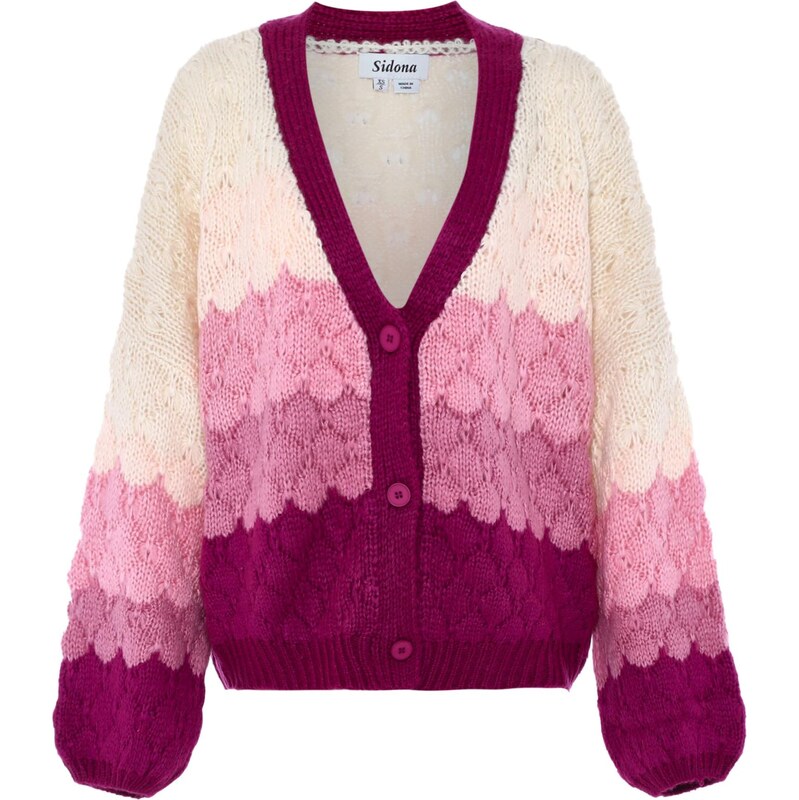 Sidona Kardigán nebielená / fialová / svetlofialová / červeno-fialová 65869120