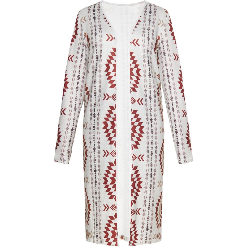 usha FESTIVAL Kardigán svetlosivá / tmavočervená / biela 66142188