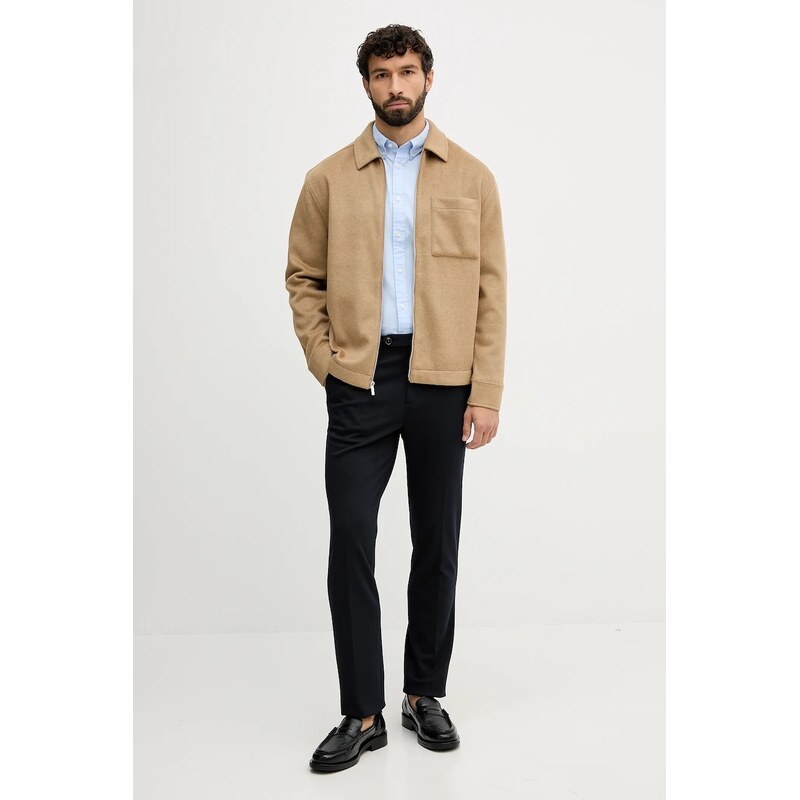 Košeľa Tommy Hilfiger modrá farba, slim, s golierom button-down, MW0MW40458