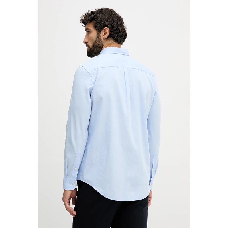 Košeľa Tommy Hilfiger modrá farba, slim, s golierom button-down, MW0MW40458