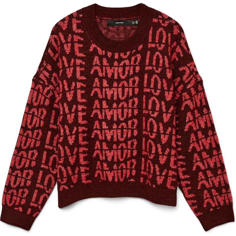 VERO MODA Sveter VMLove červená / bordová 65890318