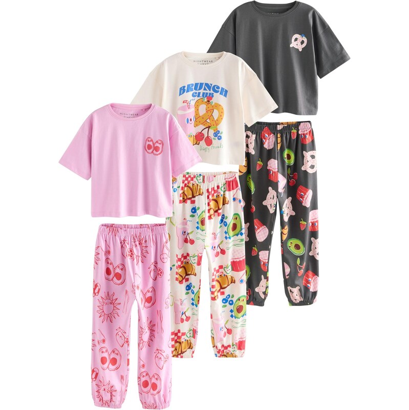 Next Pyžamo azúrová / antracitová / ružová / biela 65891961