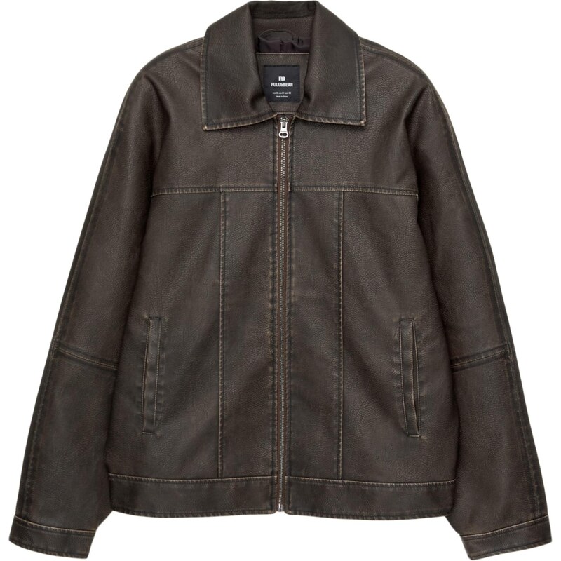 Pull&Bear Prechodná bunda tmavohnedá 65893749
