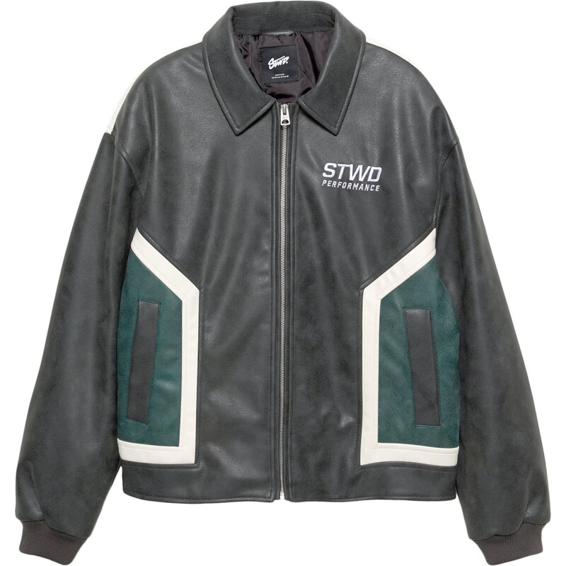 Pull&Bear Prechodná bunda STWD zelená / čierna / biela 65895428