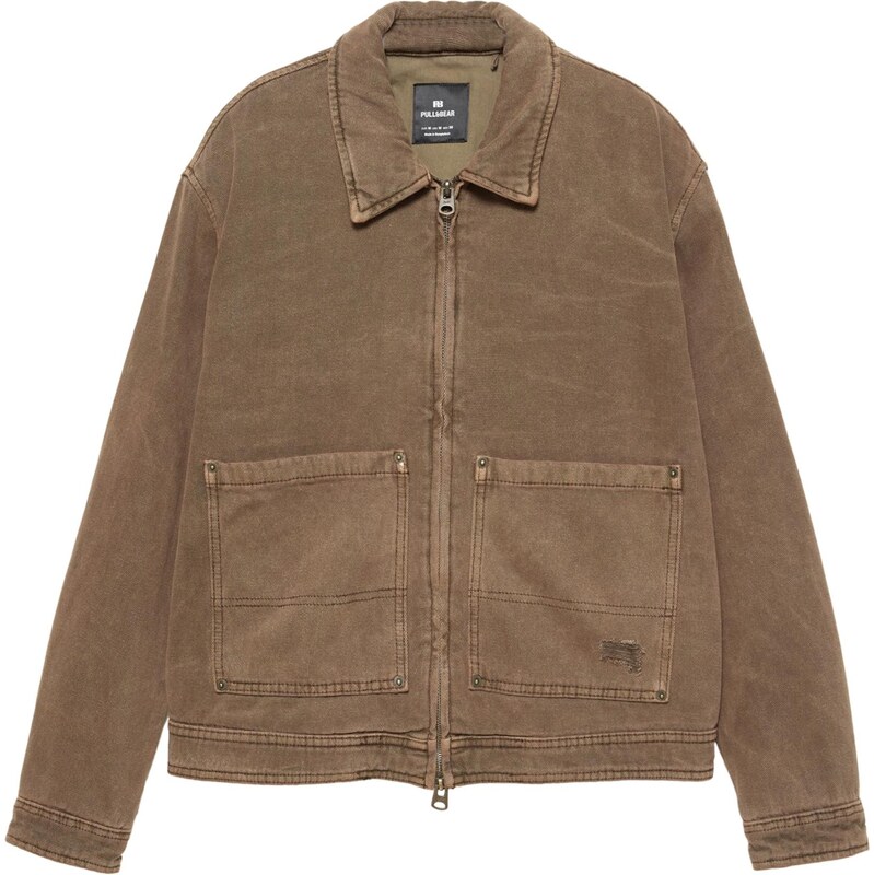 Pull&Bear Prechodná bunda hnedá 65896363