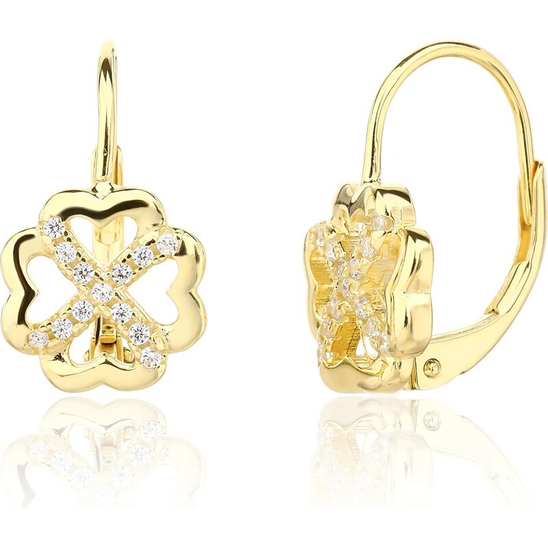 JVD Pozlátené náušnice Štvorlístok pre šťastie SVLE3392XJ6GO00 66588232