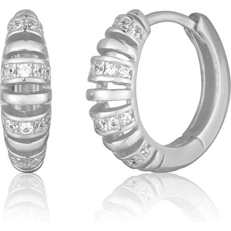 JVD Dámske strieborné kruhy so zirkónmi SVLE3077XH2BI00 66593137