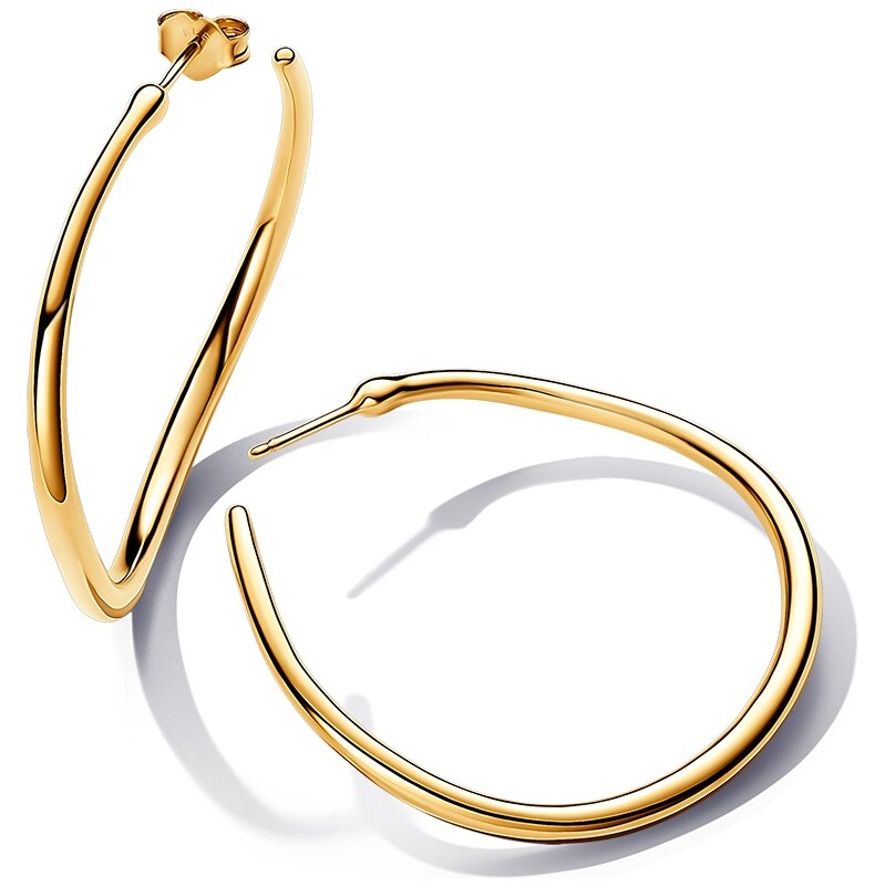 Pandora Pozlátené kruhové náušnice Essence Shine 263299C00 66579633