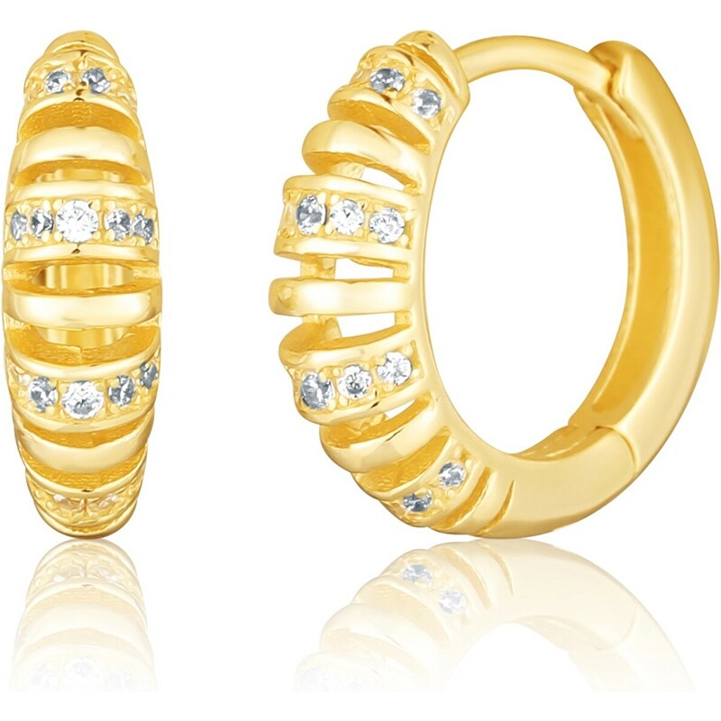 JVD Dámske pozlátené kruhy so zirkónmi SVLE3077XH2GO00 66585668