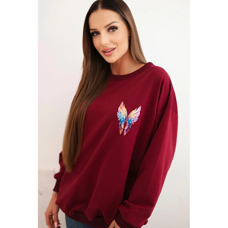 K-Fashion Dámska bavlnená mikina nadrozmernej veľkosti s farebnými 65865977