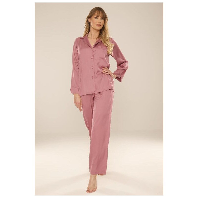 De Lafense Dlhé saténové pyžamo Cordelia staroružové 66092444