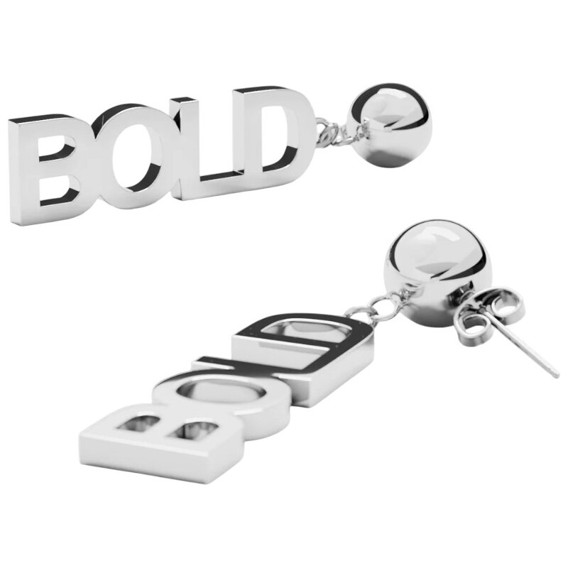 Furiosa Moderné oceľové náušnice s textom Bold SE-BOLDEARING-S 66592652